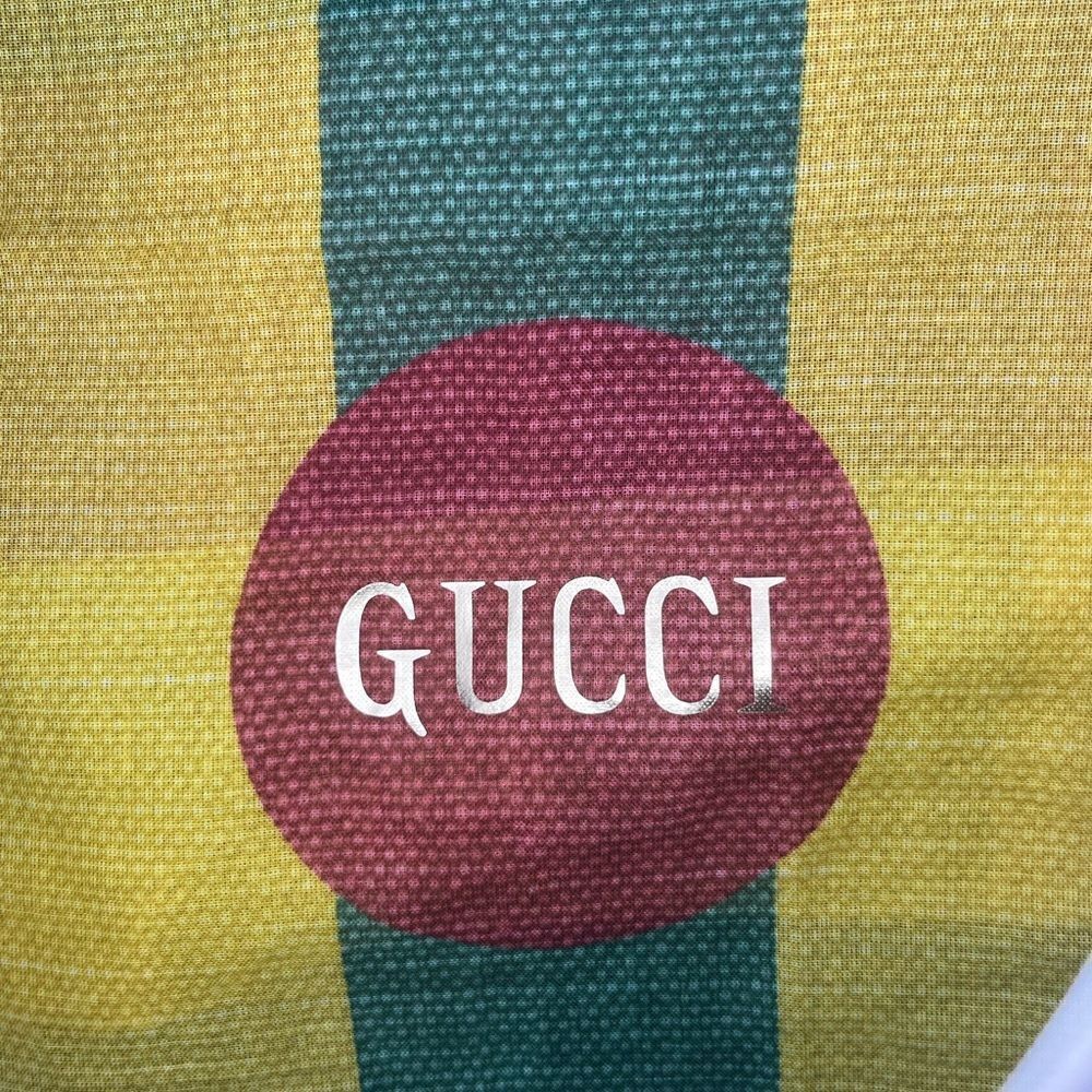 GUCCI New Multicolor Cotton Baiadera Square Scarf Stripe - Picture 3 of 8